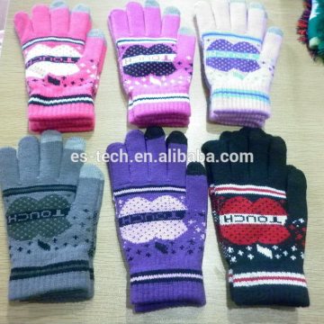 Kinds ofJacquard Touch screen Gloves for telephone