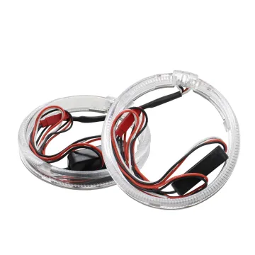 TAOCHIS 95mm LED Angel Eyes Car Headlight Projector Lights