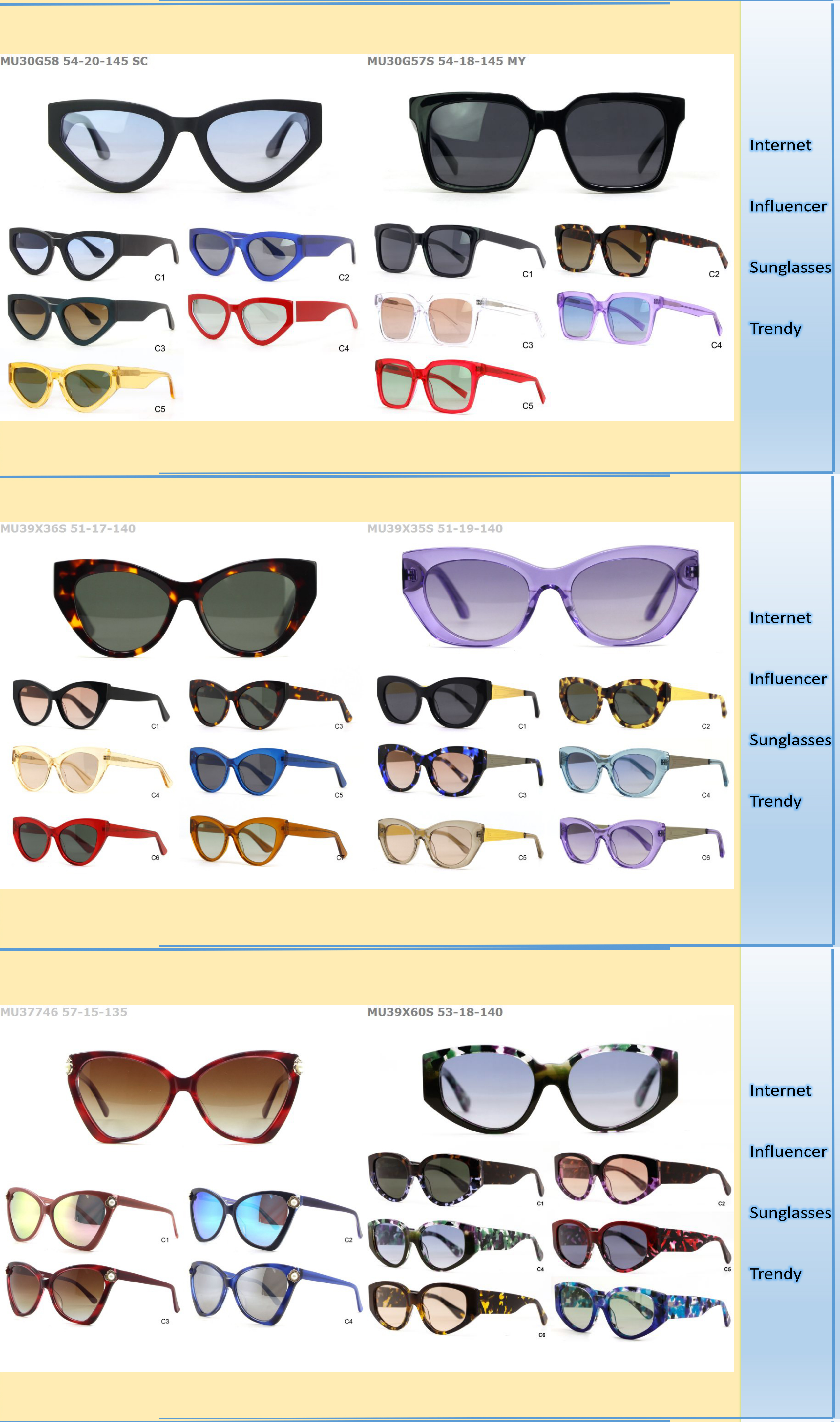 retro luxury acetate uv400 sunglasses