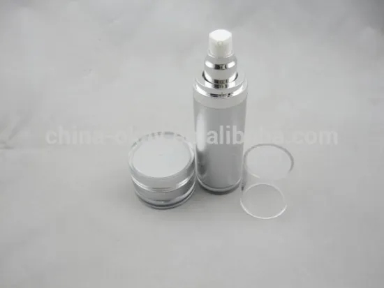 matte silver cosmetic containers for lotion and cream