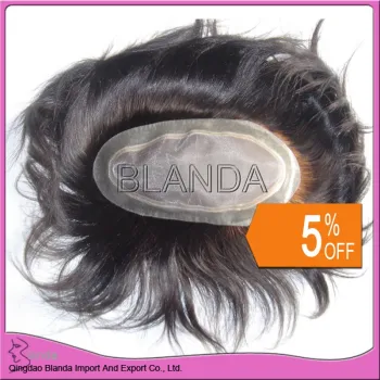 Brazilian Human Hair Toupee with Headline