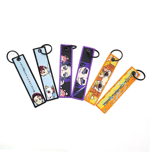 Tela ng pasadyang anime na pinagtagpi ng keychain key tag