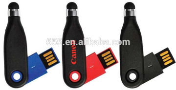Touch Pen shaped USB flash drive, plastic swivel capacitance pen drive for promotion