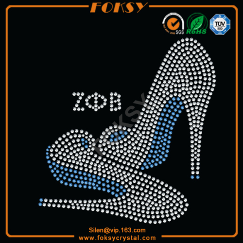 Zeta Phi Beta High Heel rhinestone iron on patches