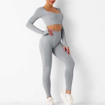 Conjunto de leggings de gimnasio sin costuras para mujer