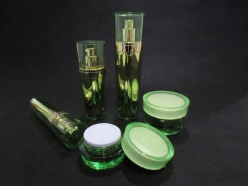 Taper Shaped Acrylic Cream Jar and Acrylic Lotion Pump Bottle for cosmetics