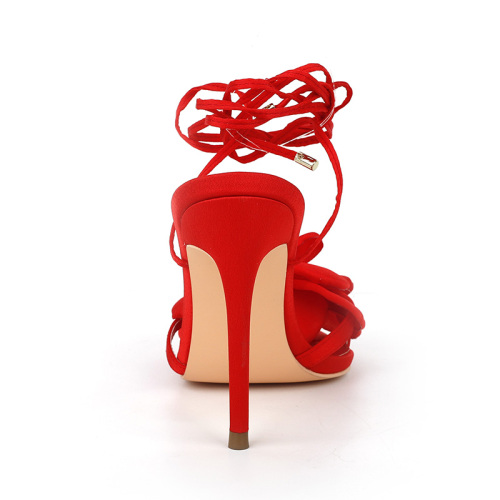 Elegant Floral Lace-Up Stiletto Heels