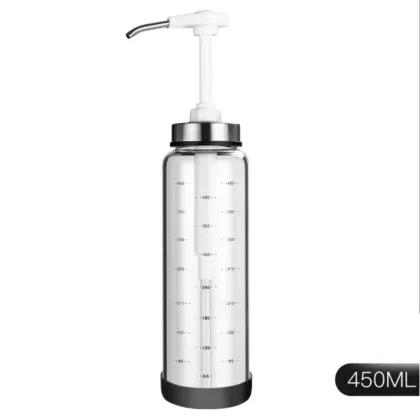 High-Quality 270ml & 450ml Condiment Dispenser: Spice, Ketchup, Sauce, and Vinegar Glass Bottles