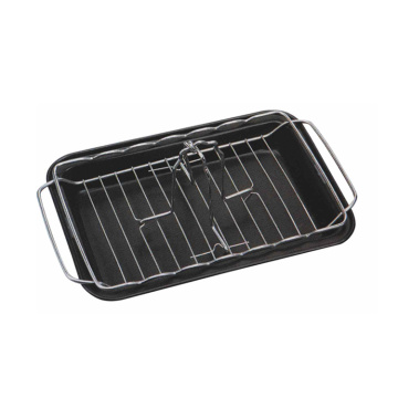 non-stick basting bbq grill chicken roaster with tray