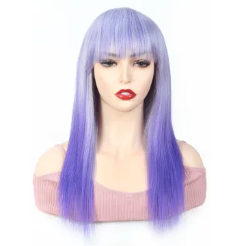 X-tress 18 Inch Straight Ombre Colored Synthetic Hair Wig For Women Cosplay Machine Made Fiber Heat Resistant Hair Wigs