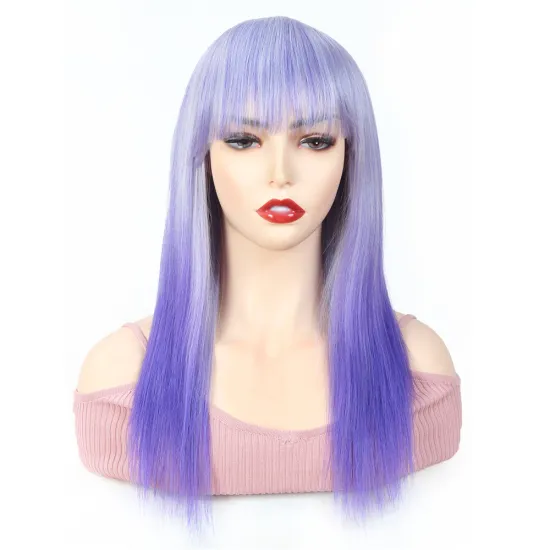 X-tress 18 Inch Straight Ombre Colored Synthetic Hair Wig For Women Cosplay Machine Made Fiber Heat Resistant Hair Wigs