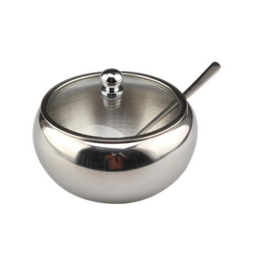 Stainless Steel Sugar Bowl With Spoon