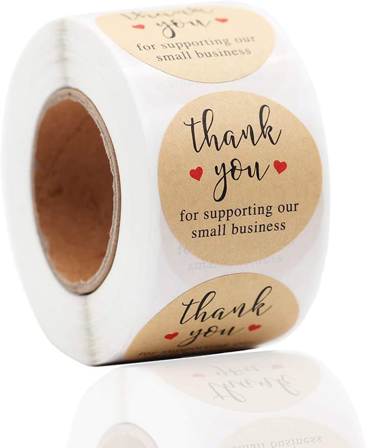 roll thank you sticker label