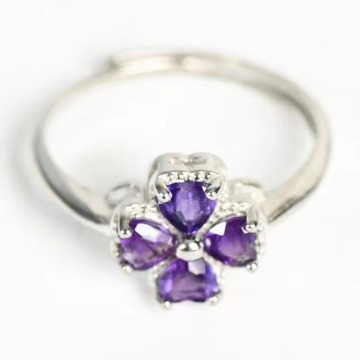Korean Style Glittering Adjustable Rings with Diamond Crystal Zircon in Rose Gold Plated Sparkle