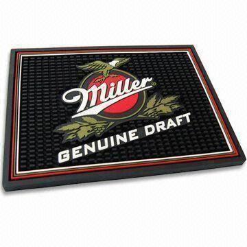 Rubber Beer Mat/Bar Runner/Bar Pad with Solid Logo, Made of Soft PVC