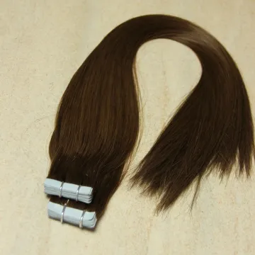 Italian double tape Best Quality No shedding and tangle hair extensions tape in Velvet Cuticle Remy Hair Tape weft hair