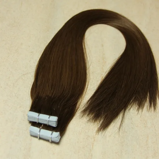 Italian double tape Best Quality No shedding and tangle hair extensions tape in Velvet Cuticle Remy Hair Tape weft hair