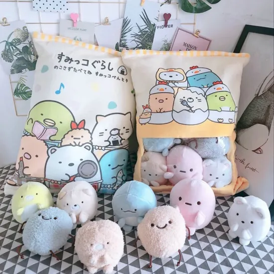 A bag of 4pcs/8pc sweet candy plush toys simulation snack throw pillow kawaii sakura rabbit plush creative toy for children/baby