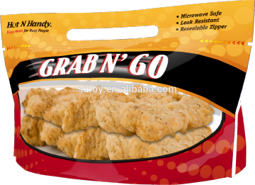 Microwave safe deep frozen plastic packaging bags for fried chicken packaging