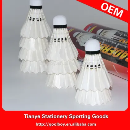 New High Quality Wonderful Nature White Duck Feather Gaoerbo Shuttlecock For Badminton