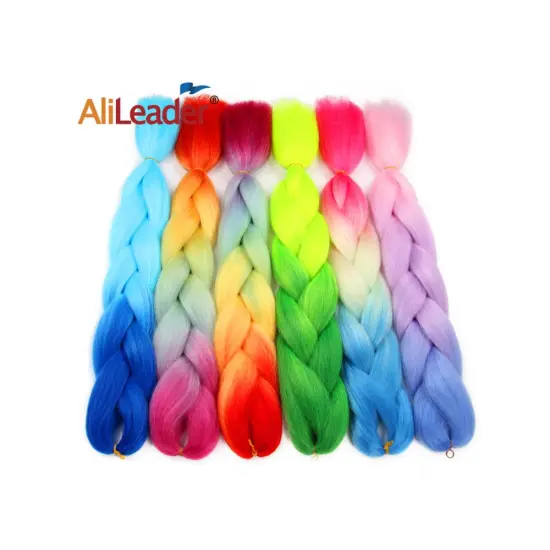 Alileader Ombre 102 Colors Synthetic Braiding Hair Extensions Jumbo Braids Crochet Hair