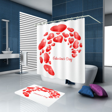 Plastic ring hookless shower curtain for hotel with curtain liner