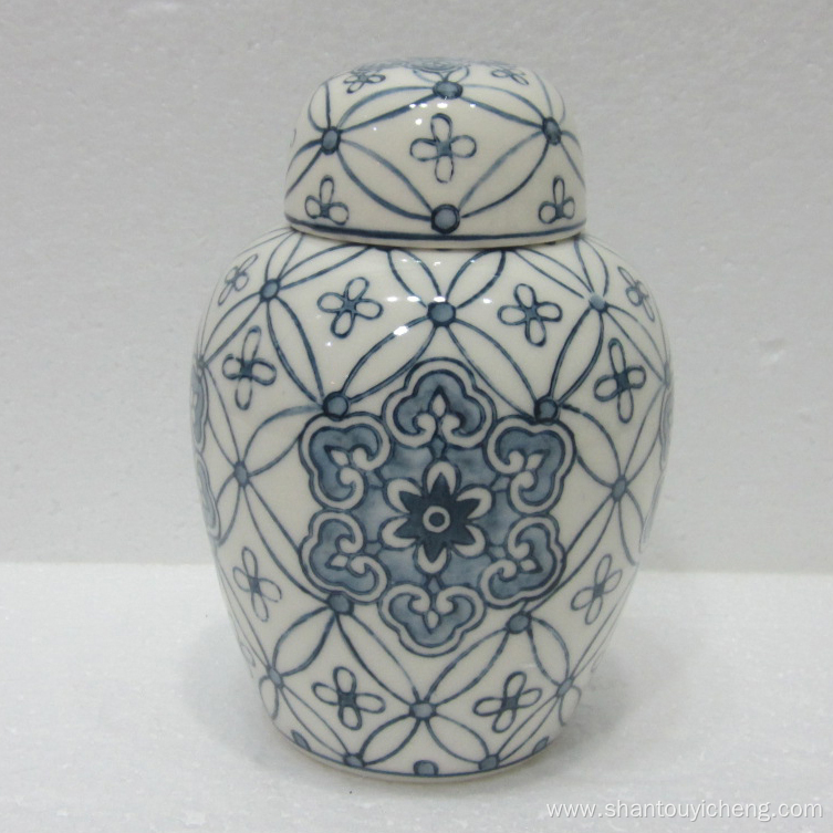 Hand painted ceramic table decoration vase and jar