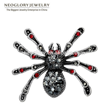 Neoglory Czech Rhinestone Champagne Vintage Spider Shaped Brooch for Women Fashion Jewelry Accessories 2016