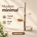 Custom Made Modern Large Indoor Wooden Cat Tree Tower Multi Tier Playground Sleeping Nest Durable Construction Wholesale