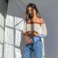 Women Hollow Knit Crop Tops