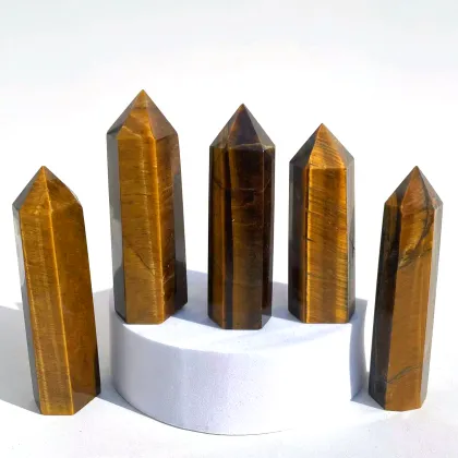 Wholesale Natural Yellow Tiger Eye Stone Wand Points & Tower Pieces