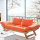 Trzy Seater Drewniane Futon Lounger Sofa Rozkładane