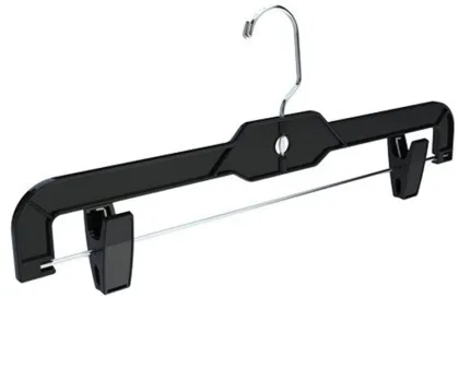 25pcs Black Plastic Skirt Pants Slack Bottom Hangers with Clips