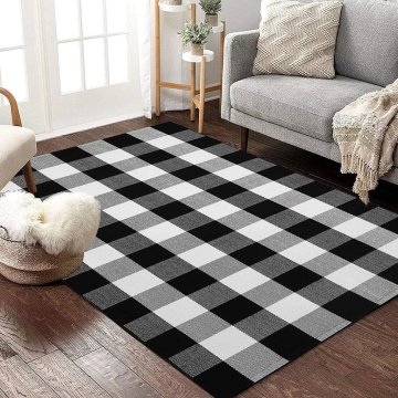 Large, Big Cotton Woven Buffalo Plaid Area Rugs: Stylish Floor Coverings for Your Home