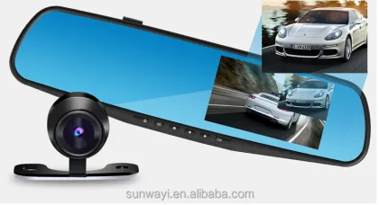 4.3" Rearview Mirror Dual Lens DVR Camera - 1080P Car Dash Cam