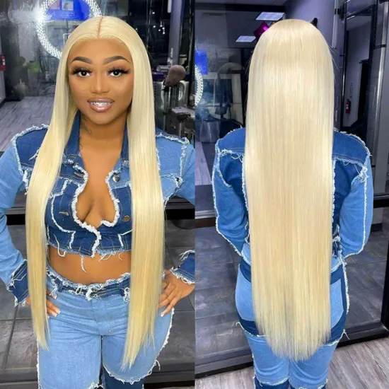 For Black Women Cheap 12a Brazilian Virgin Human Hair Transparent 613 Blonde Straight Lace Wig HD Full Lace Front Wig Human Hair