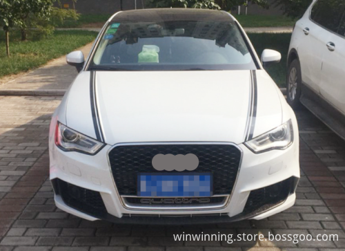 Front Bumper Grille Upgrade for 2014-2016 Audi A3 8V - Honeycomb AUDI RS3 Style Radiator Grille with quattro