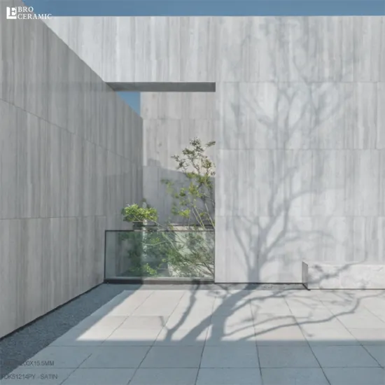 Grey Travertine Wall Tiles 600x1200mm - Outdoor 15.5mm Landscape Design