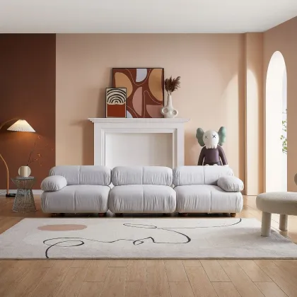 Nordic Teddy Fabric Modular Sofa by Mario Bellini