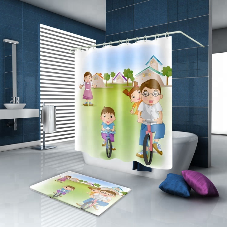 PEVA novelty custom bathroom transparent shower curtain