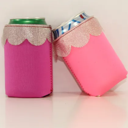 Collapsible lace design can coolers beer holders