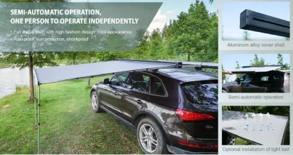 Outdoor Car Travelling Sunshade Canopy and Side Awnings