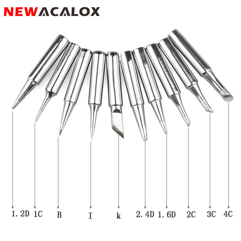 NEWACALOX 10PCS/SET Lead-free Solder Screwdriver Iron Tip 900M For Hakko Rework Soldering Station Tool Electric Soldering Irons