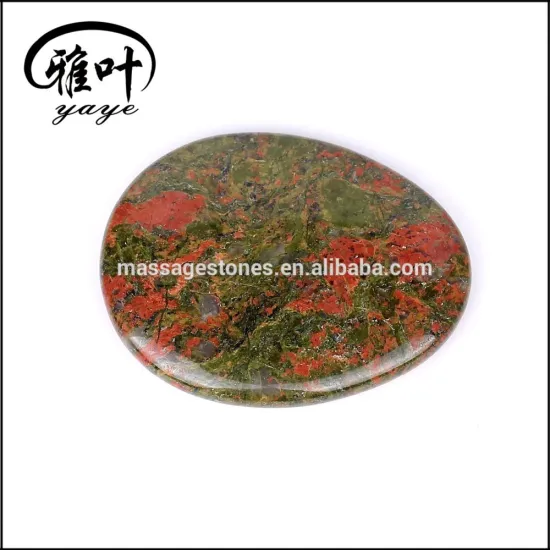 Wholesale 45*35*7mm Natural Unakite gemstone Worry Stone