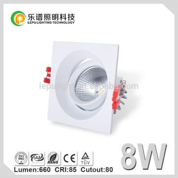 ATLAS recessed aluminum 8w CRI>85 cob lighting ceiling downlight IP44