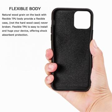 3D Case Anti-fall iPhone13promax Cover Luxury Wooden Case