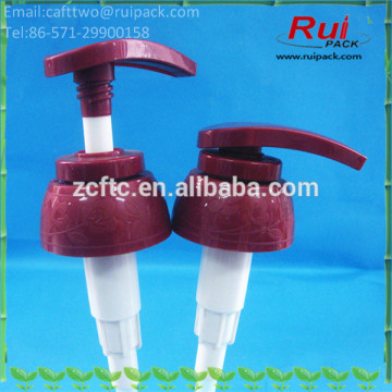 High-grade 33mm plastic lotion pump in red wine 4ml, 33/410 special dispenser pump for soap/shampoo/shower gel