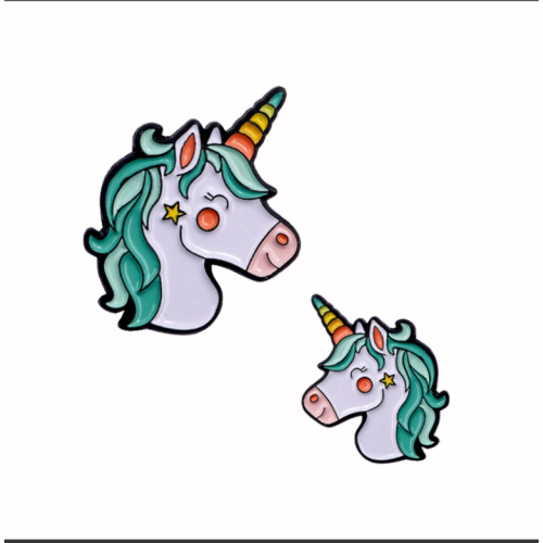 Spilla da bavero unicorno con smalto colorato morbido personalizzato