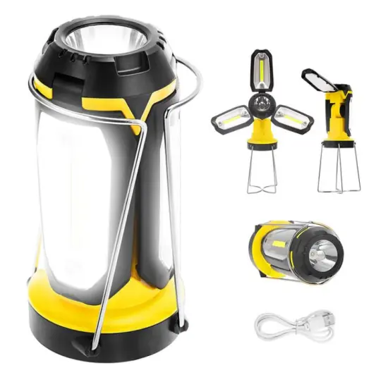 Foldable Metal Hang Hook Stand with 3pcs COB Panels, Power Bank & Multi-function LED Working Light Emergency Lamp