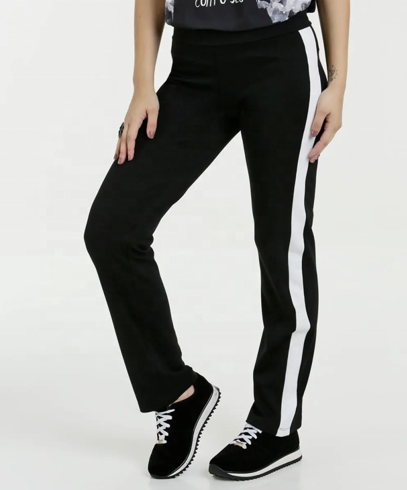 BlacK and white Contrast Side Panel Trousers